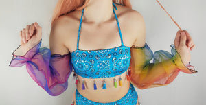 Rainbow & Paisley Baby Tassel Top