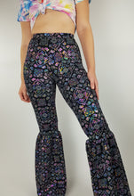 Load image into Gallery viewer, Groovy Babe Rainbow Paisley Ruffle Bell Bottoms (Pre-order)
