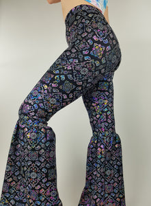 Groovy Babe Rainbow Paisley Ruffle Bell Bottoms (Pre-order)