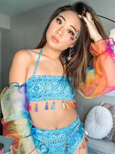 Load image into Gallery viewer, Rainbow &amp; Paisley Baby Tassel Top
